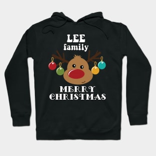 Family Christmas - Merry Christmas LEE family, Family Christmas Reindeer T-shirt, Pjama T-shirt Hoodie